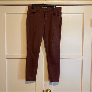 Madewell High Riser Skinny Jeans Burgundy size 31